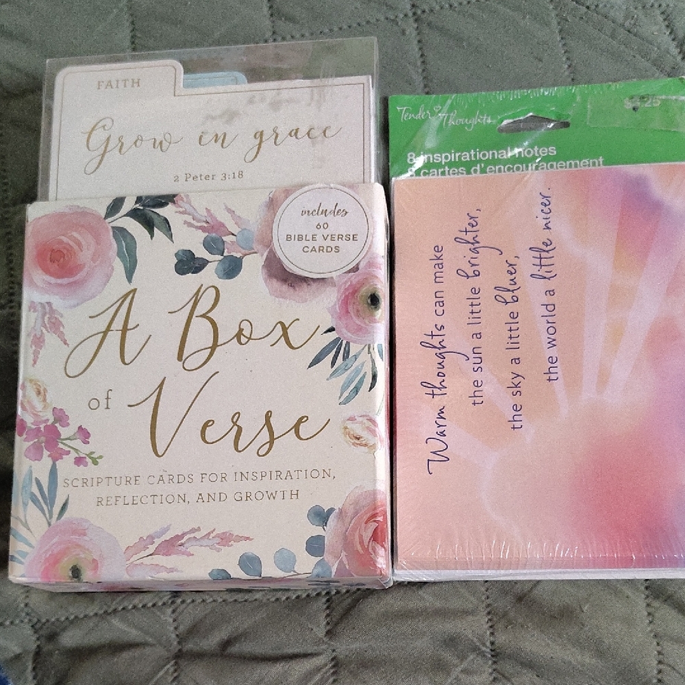 Eccolo A Box of Verse Scripture Cards - Pink and Gold And Pkg Of 8 Blank Cards